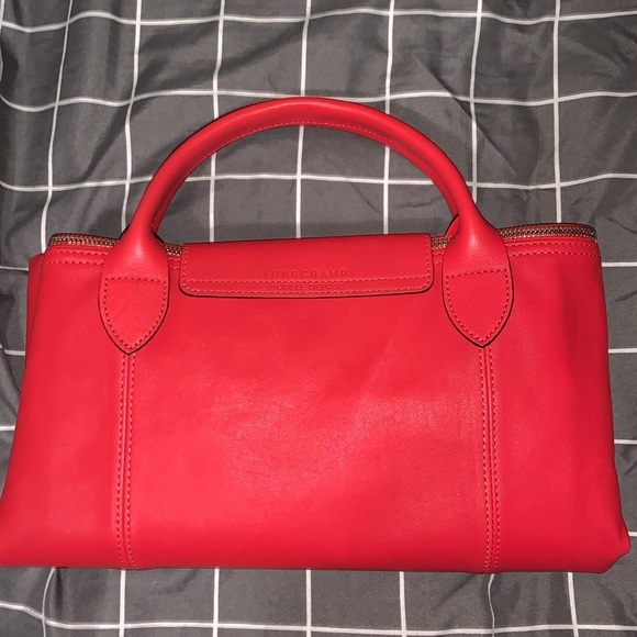 Brand New Le Pliage Cuir Pokemon Red Leather Travel Bag (NWOT) - Picture 6 of 15